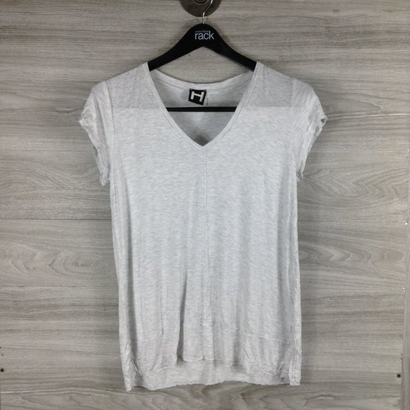Bordeaux Gray V Neck Short Sleeve 